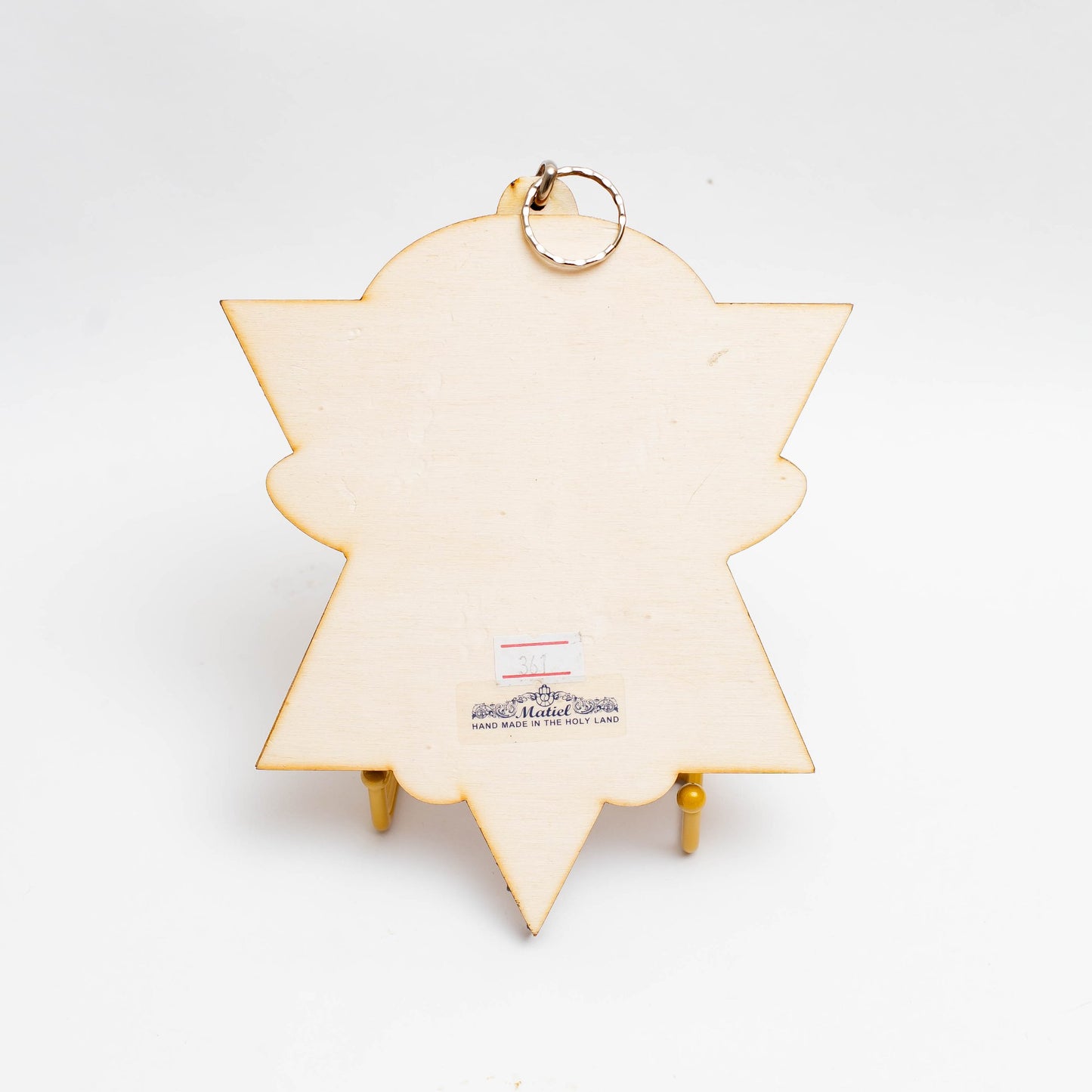 Mano De Fatima Y Estrella De David De Madera Con Cuarzos - 3