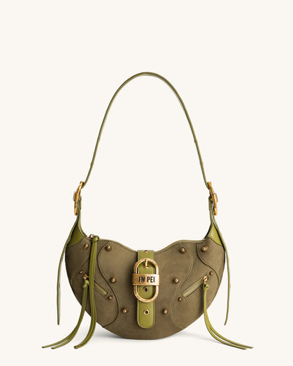 Tessa Crushed Shoulder Bag- Green