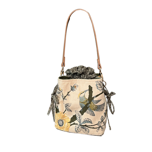 Bucket bag pajaros y flores  - 1