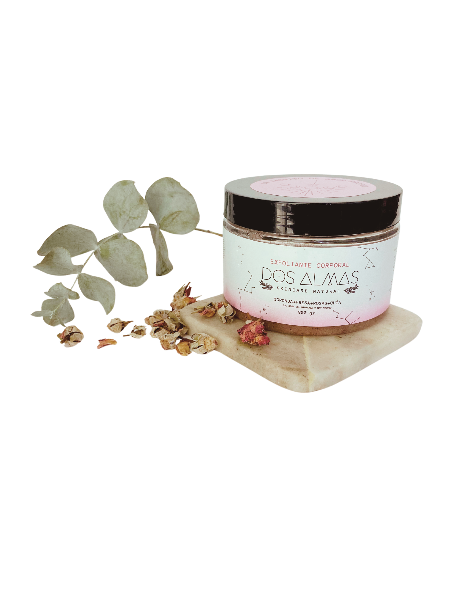 Exfoliante Corporal de Sal del Mar Muerto y del Himalaya, toronja, fresas, rosas y chía - 1